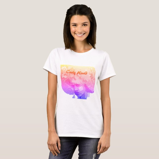 Camiseta encaracolado do mundo (Frente Completa)