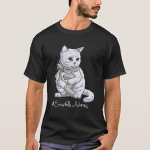 Camiseta Encefalite Sensibilização Mês de Fita de Prata Gat