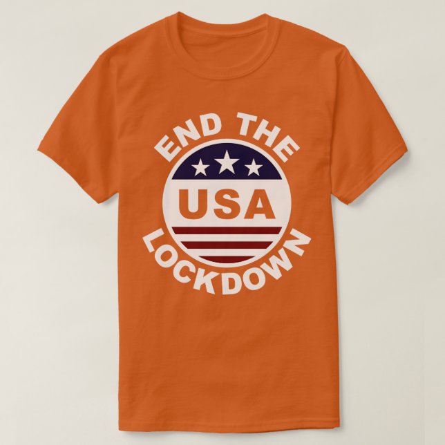 Camiseta Encerre o bloqueio EUA 2020 Clean (Frente do Design)