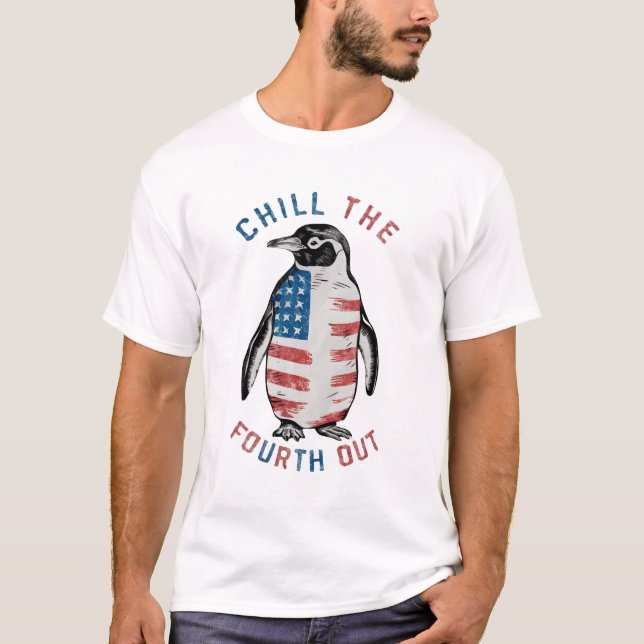 Camiseta Enche O Quarto Pinguim Engraçado Que Passa A Bande (Frente)