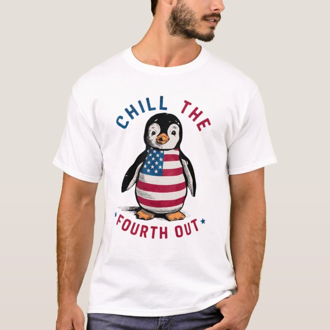 Camiseta Enche O Quarto Pinguim Engraçado Que Passa A Bande (Frente)