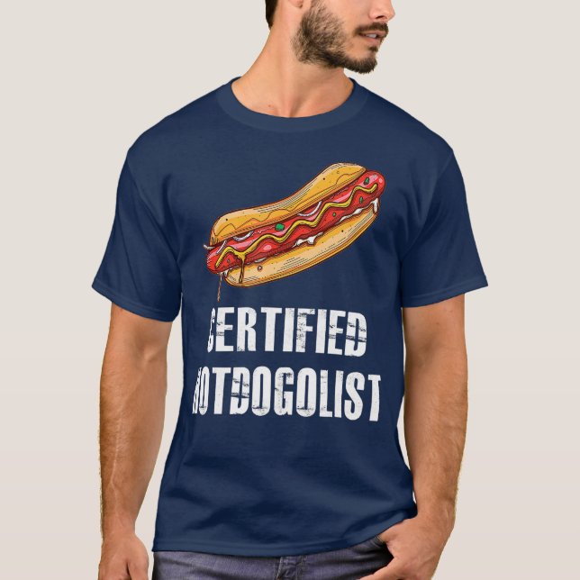 Camiseta Enchidos Quentes Engraçados Hotdogistas Certificad (Frente)