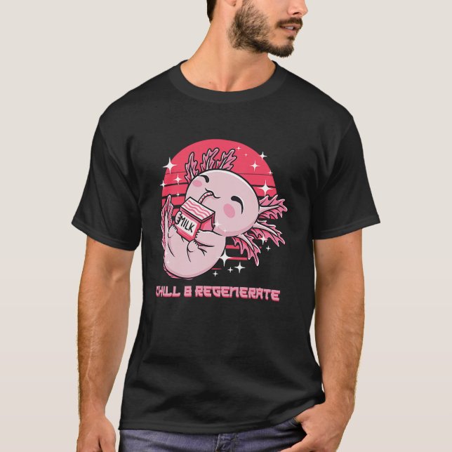 Camiseta Enchimento e regeneração de Axolotl Humor Salamand (Frente)
