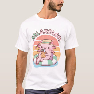 Camiseta Enchimento Por Axolotl Em Piscina Flutuando Relaxo