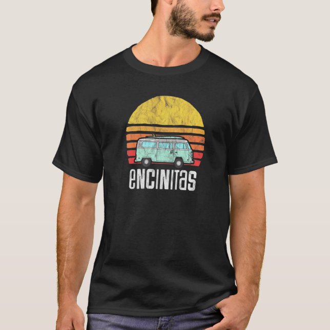 Camiseta Encinitas Ca Hippie Van Beach Bum Surfer (Frente)