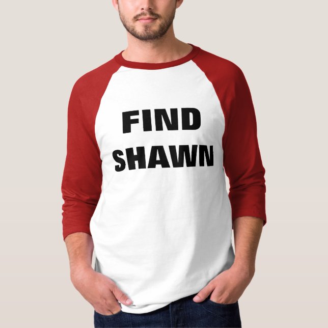 Camiseta Encontrar Shawn Raglan (Frente)