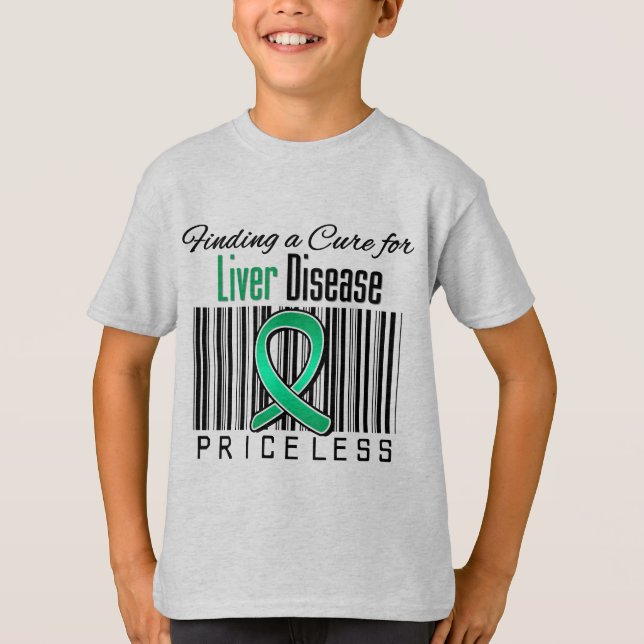 Camiseta Encontrar uma cura para a doença hepática SEM PRIE (Frente)