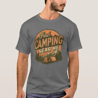 Camiseta Encontre Acampamento Perto de Mim Garoto Retro Cam