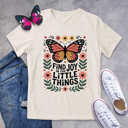 Camiseta Encontre alegria na borboleta Monarca das Coisas