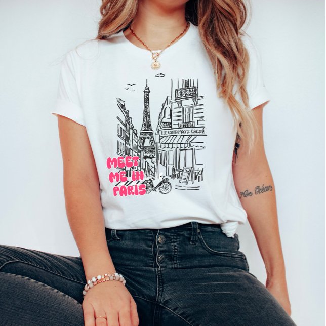 Camiseta Encontre-me em Paris – Torre Eiffel (Criador carregado)