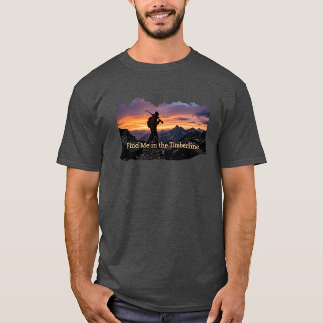 Camiseta Encontre-me na Linha das Árvores Caçando (Frente)