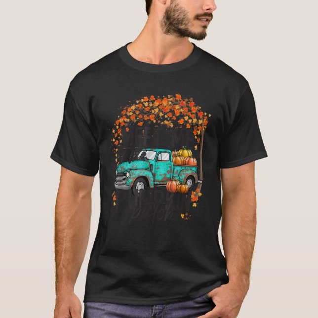 Camiseta Encontre-me na Pumpkin Patch Fall Autumn Graças (Frente)