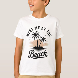 Camiseta Encontre-me no pôr do sol da praia tropical de ver