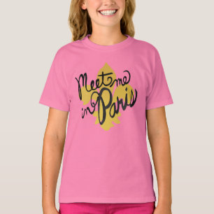 Camiseta Encontre-me no preto e no ouro de Paris