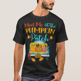 Camiseta Encontre-me no Pumpkin Patch Fall Autumn Pick Pick