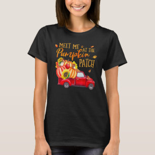 Camiseta Encontre-Me No Pumpkin Patch Red Truck Car Pumpkin