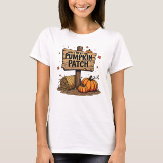 Camiseta Encontre-me no Pumpkin Patch - Sinal Rustic Fall