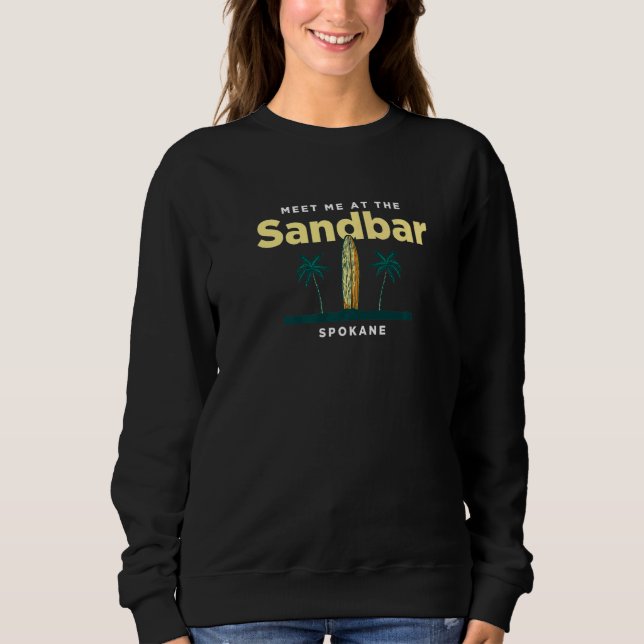 Camiseta Encontre-Me No Sandbar Spokane Beach Washington Oc (Frente)