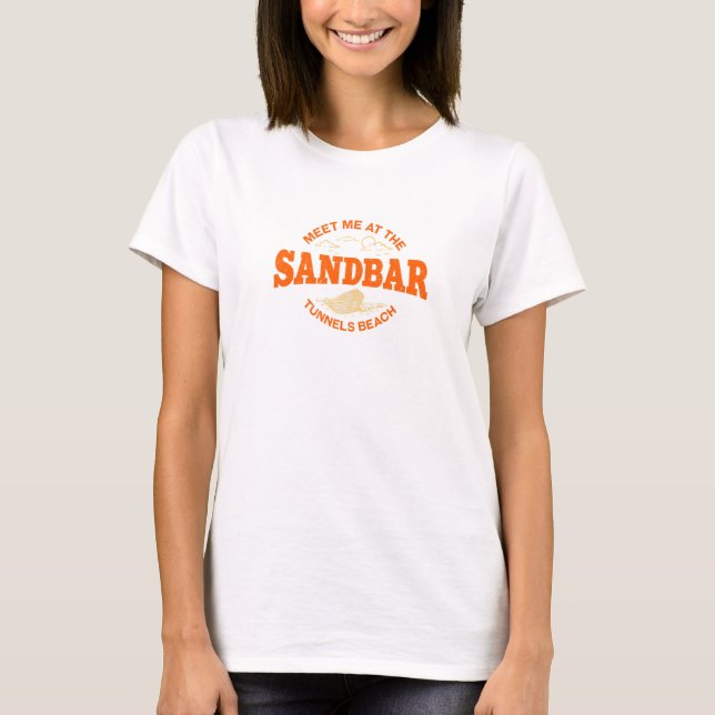 Camiseta Encontre-Me No Sandbar Tunils Beach Summer Hawaii (Frente)