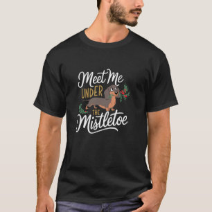Camiseta Encontre-me sob o Dachshound de visco