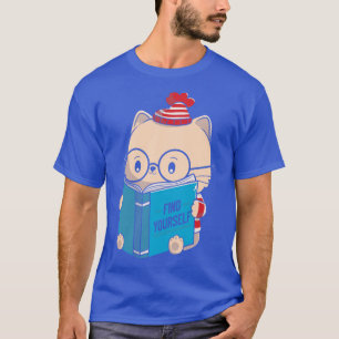 Camiseta Encontre seu livro de gatos de cura de viagem de T