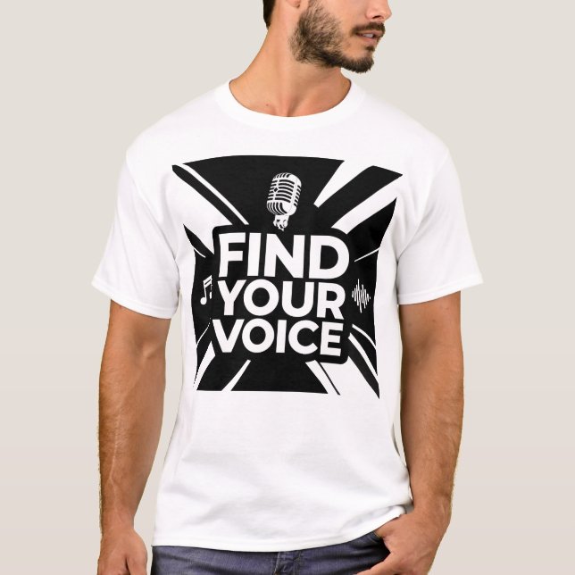 Camiseta Encontre Seu Microfone de Podcast Voz (Frente)