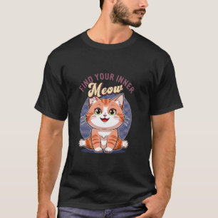 Camiseta Encontre Seu Roupa Felina Zen Divertida Meow Inter