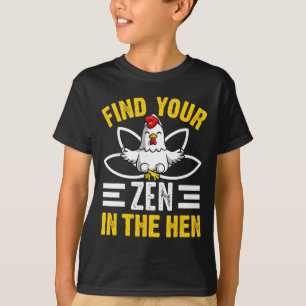 Camiseta Encontre Seu Zen Na Galinha Frango Zen Engraçado
