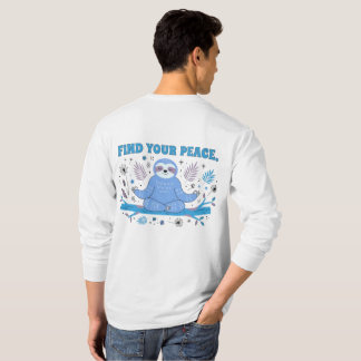Camiseta Encontre Sua Paz Gráfico Fofo de Preguiça