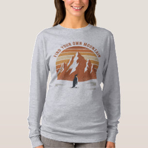 Camiseta Encontre Sua Própria Montanha - o pinguim inspirad