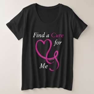 Camiseta Encontre um Cancer de Cura/Coração/Mim...