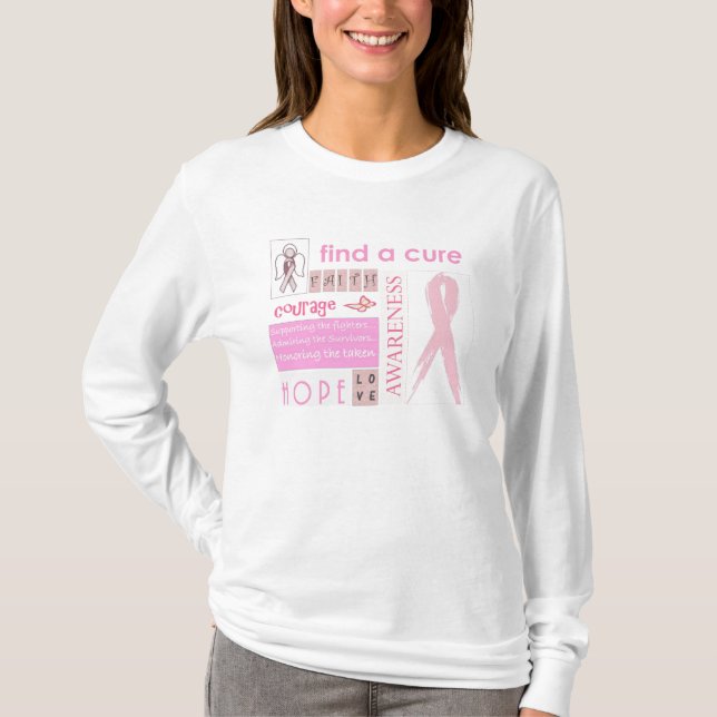 Camiseta Encontre uma Capa longa da cura (Frente)