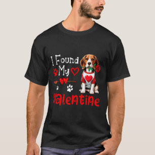 Camiseta Encontrei meu Beagle do Dia dos Namorados Com Flor