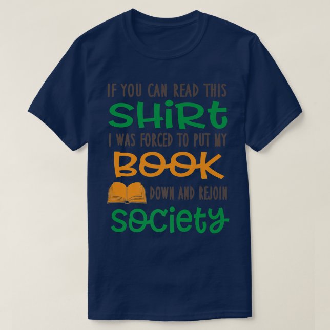 Camiseta Encontrem e juntem-se à Sociedade Engraçada Livro, (Frente do Design)