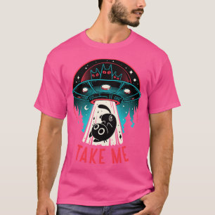 Camiseta Encontro de Alienígena de gatinho - Ufo Cat