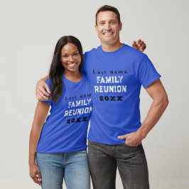 Camiseta Encontro de família personalizado azul