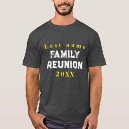 Camiseta Encontro de família personalizado cinza e amarelo