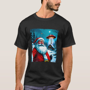 Camiseta Encontro de OVNI de Natal para rapto de Alienígena
