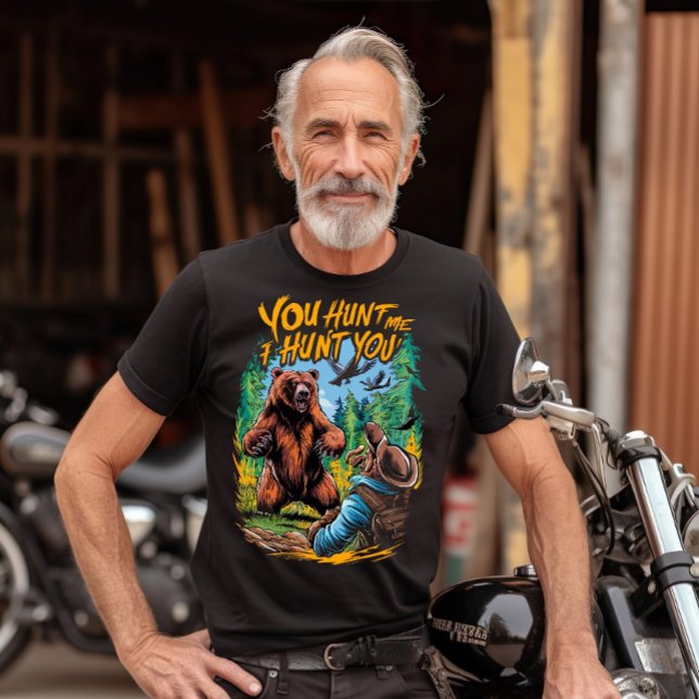 Camiseta Encontro de Urso na Floresta Engraçado Caça ao Urs (Criador carregado)