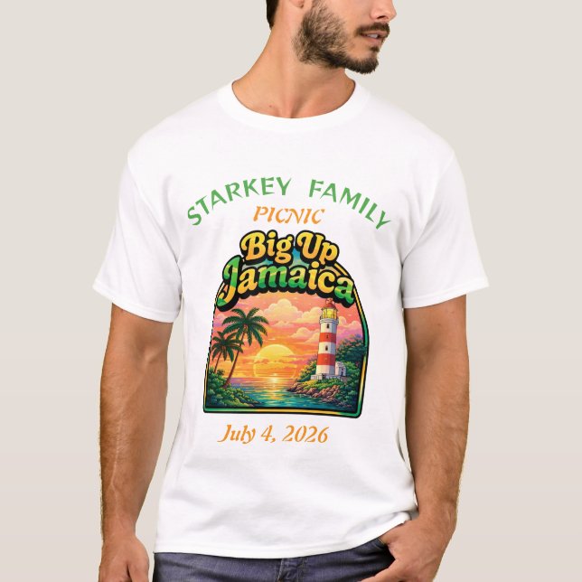 Camiseta encontro familiar jamaicano (Frente)