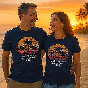 Camiseta Encontro familiar Retro pôr do sol verão combinand