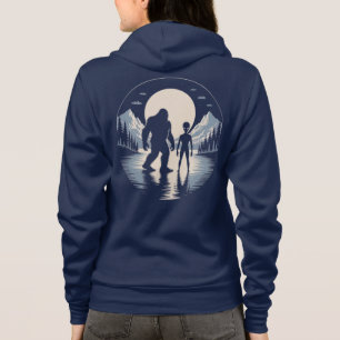 Camiseta Encontro OVNI Bigfoot Cena Noturna Paranormal