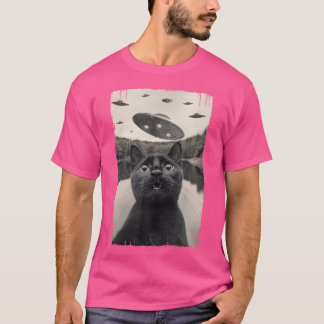 Camiseta Encontros De Gato Preto Retroativo Ufo - Ufo Negro