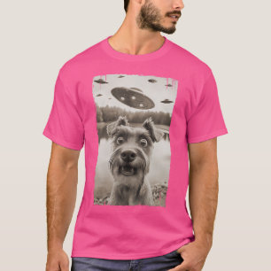 Camiseta Encontros Ufo Retro Schnauzer - Engraçado Ufo Schn