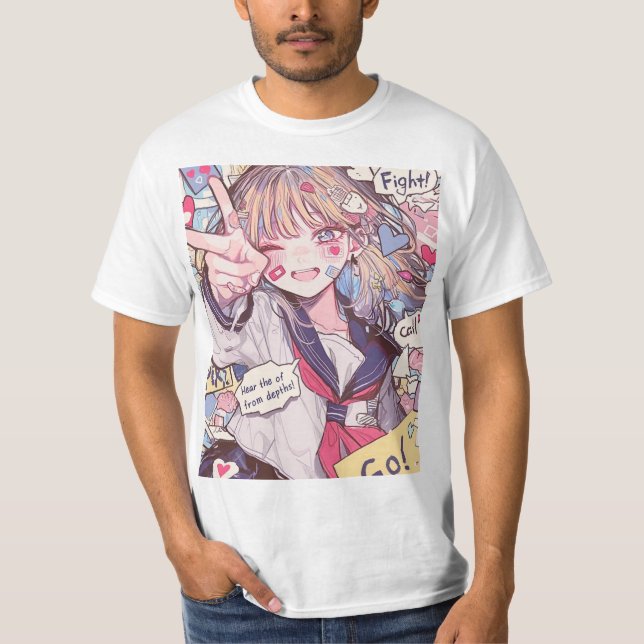 Camiseta Encorajando a Impressão de Arte da Escola de Anima (Frente)