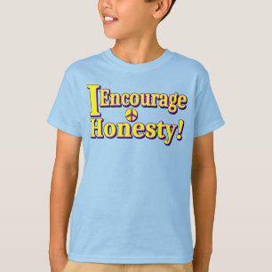 Camiseta "Encorajo a honestidade!" Design bonito. Comprar A