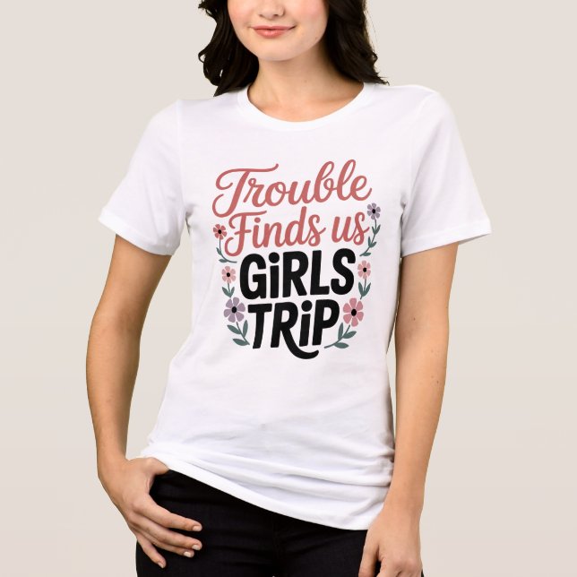 Camiseta Encrenca Encontra Nós Viagem de Meninas (Frente)