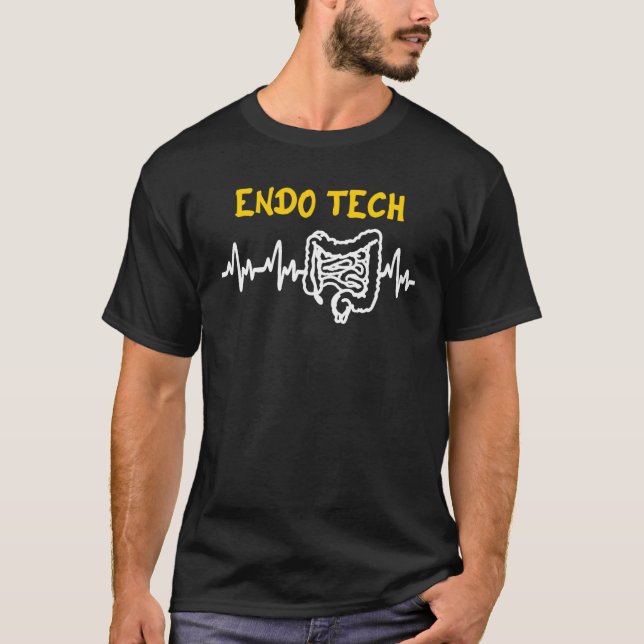 Camiseta Endo Tech Endoscopy Tech Intestines Heartbeat GI T (Frente)