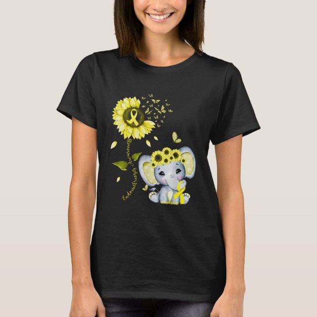 Camiseta Endometriosis Awareness Yellow Hippie Sunflower El (Frente)