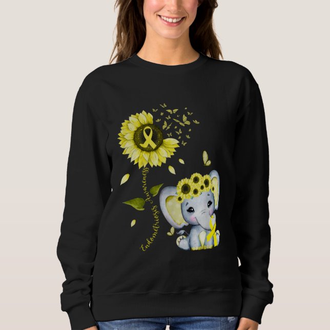 Camiseta Endometriosis Awareness Yellow Hippie Sunflower El (Frente)